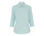 NNT Womens Avignon Formal Stripe 3/4 Sleeve Business Shirts Regular Fit CATUKV - Mint White