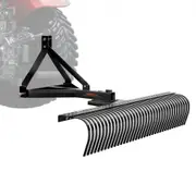 VEVOR Tow Behind Dethatcher, 1.8m Tow Dethatcher with 36 Steel Tines, 3-Point Lawn Dethatcher Rake with Attachments for Tractor, Landscape Rake for Ga