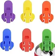 6 Pieces Manual Easy Can Opener, Soda Beer Top Ring Opener Tool, Leakproof Cover for Pop, Coke, Aluminum Beverage