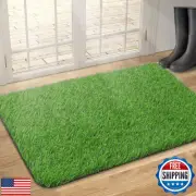 TREETONE Artificial Grass Door Mat, Thick Turf Grass Indoor/Outdoor Rug, Perf