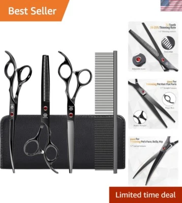 High-Quality Stainless Steel Dog Grooming Scissors with Round Tips, Lightweight