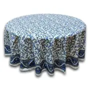 Hand Block Print Floral Tablecloth Round Cotton Table Linen Beach Sheet Beach...