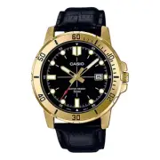 CASIO MTP-VD01GL-1E Stainless Steel Quartz 50M WR Men Leather Band Wrist Watch