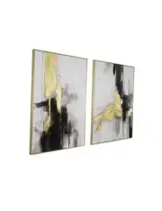 Black Gold Abstract Wall-Art Decor: Morden canvas artwork for living room, 24