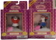 Cubbies Fuzzy Poseable Miniature Bear Figures Panda Family Mama & Papa 1995 NIB