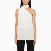 [Stella McCartney] Cream asymmetric viscose top 38 IT Beige