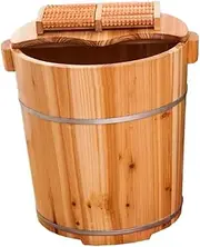 Foot Bath Bucket Footbath Wooden Foot Bath Barrel Smooth and Delicate Pedicure Barrels Pedicure Bowl Spa with Massage Wheel Foot Bath Bowl