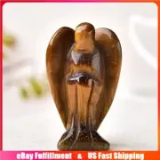 Natural Tiger's Eye Quartz Crystal Skull Carved Angel Fairy Immortal Gift Reiki
