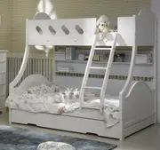 Majestic Single Over Double (Trio) Bunk With Matching Single Trundle Bed - Ivory White