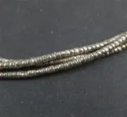 Vintage Silver Tiny Heishi Ethiopian Beads 1mm African White Metal Handmade