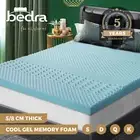 Bedra Memory Foam Mattress Topper Cool Gel Bed Pad Mat 7-Zone Underlay 5/8CM