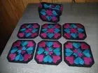 Set of 6 Heart to Heart Plastic Canvas Coasters & Holder