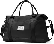 [BAGAIL] Travel Duffel Bag, Weekender Bags for Women, Overnight Gym Carry On Tote Bag with Wet Pocket, Hospital Mom Bag for Labor and Delivery - Black