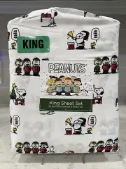 Peanuts KING Sheet Set Berkshire Sheets CHRISTMAS Caroling Snoopy Charlie Brown