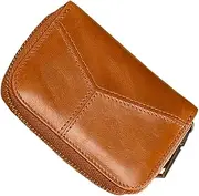 [WRITWAA] Leather Zipper Cards Bag Id Card Holder Coin Purse Fashion Mini Wallet Daily Use