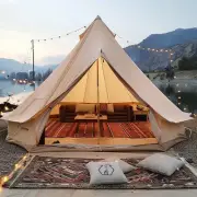 VEVOR Canvas Bell Tent, 4 Seasons 7 m/22.97 ft Yurt Tent, Canvas Tent for Cam...