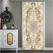 Door Stickers Door Stickers 3D Creative Flowers Living Room Bedroom Door Wallpaper PVC Self Adhesive Wall Decal Wall Sticker (Size : 95x215cm)