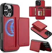 Nexue 2 in 1 Detachable Back Cover Compatible with iPhone12,PU Leather Flip Folio Case with RFID Blocking Wallet Case with Card Holder Stand Shockproof Phone Cover,Red