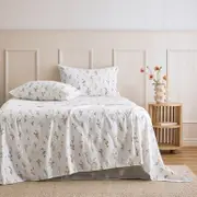 Floral Stems Cotton Flannelette Sheet Set [HABBPRINFL25C]