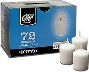 4 Hour Neironim Candles - Shabbat and Votive Wax Candle - 72 Count - by Ohr