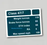 Fridge Magnet Data Panel British Rail Class 47 47/7 - BR Blue Diesel Locomotive