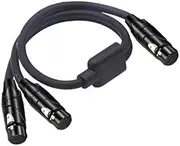 3Pin XLR Female Jack to Dual 2 Female Plug Y Splitter Adaptor Audio Cable