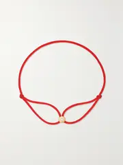 [Octavia Elizabeth] Octavia Elizabeth - + Net Sustain Parachute Nesting Gem 18-karat Recycled Gold, Diamond And Cord Bracelet - Red - One size One size Red
