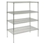 18Wx30L - Heavy Duty 4 Part Adjustable Chrome Plated Wire Shelf