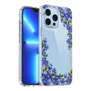 iPhone 13 Pro Max Blue Roses Floral Pattern Case~Hardback with Soft Bumper~NWT