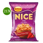 ✨ 21 Pack X Kitco Nice Natural Potato Chips Chilli Flavor (14 Gram)