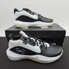 Under Armour Lockdown 7 Basketball Shoes Black White Mens Size 9 3028512-002