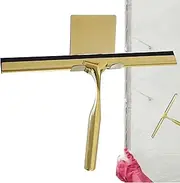Shower Squeegee | Stainless Steel Gold Window Squeegee with Handle, Floor Squeegee, Removes Dirt, Hard Water Accumulation, Calcium, Lime