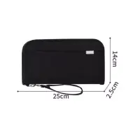 NNEDSZ Black Portable RFID Blocking Travel Passport Holder with Large Capacity