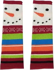 [SZYDD] Soft Kids Winter Gloves Snowman Pattern Mittens Half Finger Color Matching Mittens for Boys Girls Supplies