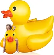 Hungdao 5 Feet Giant Inflatable Duck Huge Rubber Duck Large Blow up Duck Inflatable Duck Pool Float for Adult Summer Beach Swimming Pool Party Decoration