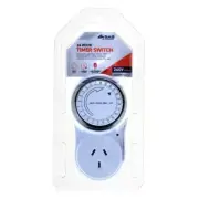 1x Timer 24Hour Switching Period 15min Intervals White 120mm x 70mm 240V - 10A