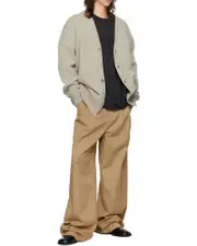 Long-sleeved knitted cardigan S beige/light gray