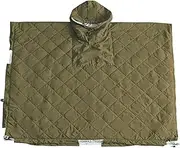 [Generic] Insulated Poncho - Wearable Poncho Ultra Light Compact | Outdoor Camping Warmth Small Quilt Blanket, Sleeping Bag Cloak Cape with Hat for Men, Women