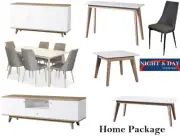 HOME PACKAGE OSLO 12 pc dining suite coffee sofa lamp table buffet unit charcoal