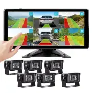 10.36" Touch Screen 6ch BSD AI DVR Monitor 6x AHD Rear View Cameras 12-36v Truck