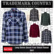 Hard Yakka Mens Long Sleeve Closed Front Check Flannel Shirt (Y04006)