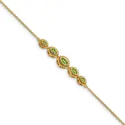 14k Yellow Gold Marquise Peridot Bracelet