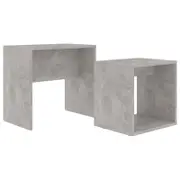 vidaXL Coffee Table Set Concrete Grey Engineered Wood Accent Nesting Table