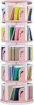 5-Tier PVC Wood Plastic Board Book Rack Bookcase Baby Bookshelf with Dolphin Pattern Rotating Bookshelf for Kids Room