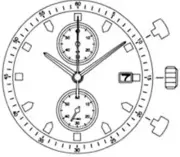 Watch Movement Quartz .Miyota OS11 Date at 3 Chorono Used for Citizen and Others