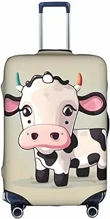 [HJLUUFT] Cute White Cow Travel with Style Custom Luggage Cover Personalize and Find Your Suitcase Effortlessly, Suitcase Cover, White/Opulent Garden, L