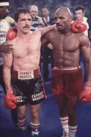 WBC WBA Middleweight Title Portrait of Marvin Hagler and Vito Antu- Old Photo