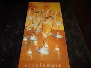 PARISIAN CIRCLEWARE SET OF 6 FLUTES 6.5 GOLD RIM NEW IN BOX