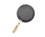Foldable Carbon Steel Frying Pan Non-stick Creative Hollow Round Shape Flat Pan for Home Black