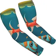 [FSCEV] Ocean Underwater Fish Sun Protection Arm Sleeves Outdoor Essentials Cooling Compression Golf Hiking Cycling